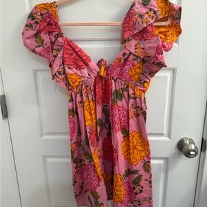 Floral Ruffle Pink Dress